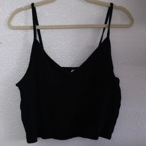 Black crop tank top